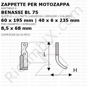 Zappette per motozappa Benassi BL 75