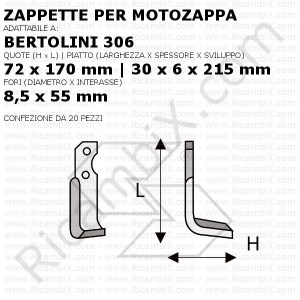 Zappette per motozappa Bertolini 306
