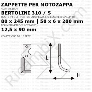 Zappette per motozappa Bertolini 310 S