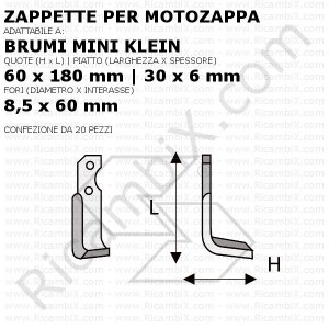 Zappette per motozappa Brumi Mini Klein - 20 pezzi