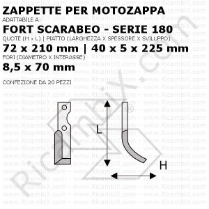 Zappette per motozappa Fort Scarabeo - serie 180 - 20 pezzi