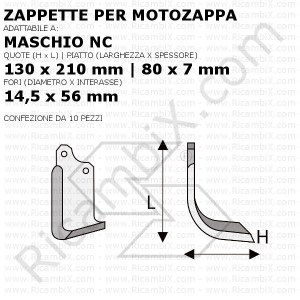 Zappette per motozappa Maschio NC - 10 pezzi